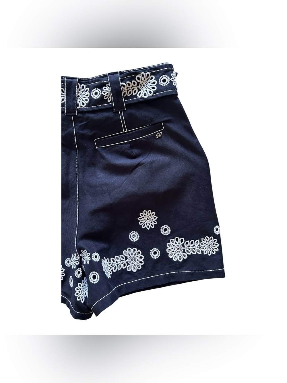 CINQ A SEPT Navy/White Mazie Eyelet Aldi Shorts Sz 4 Sm NWT $345 Boho Chic - Picture 8 of 13